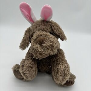 Russell Stover Brown Shaggy Dog Plush Bunny Ears‎ Easter Puppy Stuffed Animal